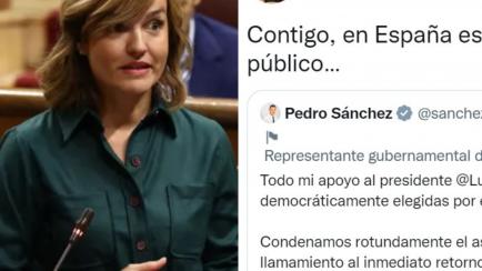 Pilar Alegría y el tuit de Cuca Gamarra.