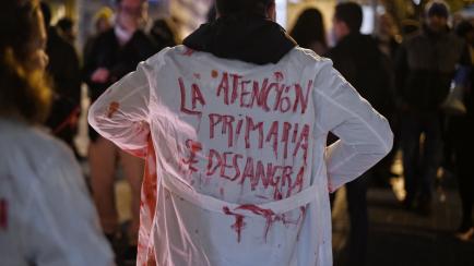 Imagen de la huelga de médicos de Atención Primaria de Madrid en diciembre.
