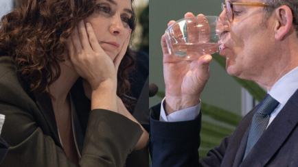 Isabel Díaz Ayuso y Alberto Núñez Feijóo; en sendas imágenes de archivo.