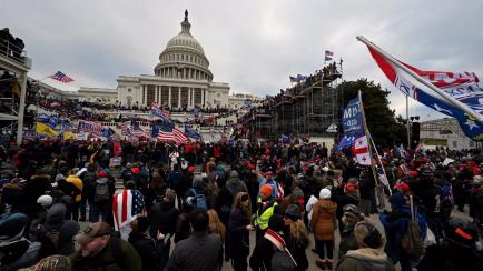 Movilización de seguidores de Trump ante el Capitolio de EEUU, el 6 de enero de 2021.