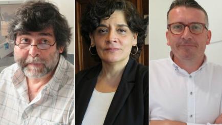 De izquierda a derecha, Ismael Huerta, Concepción Saavedra y Sergio Valles, tres de los artífices de Asturias.