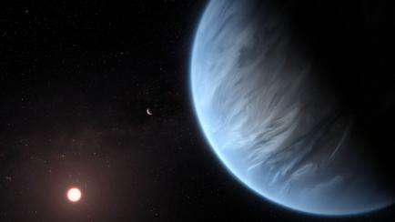 La atmósfera de un exoplaneta en una imagen de archivo