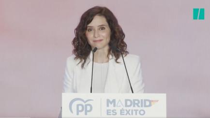 Isabel Díaz Ayuso, durante un momento de su discurso.
