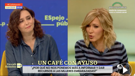 Susanna Griso e Isabel Díaz Ayuso, durante la entrevista en Antena 3.