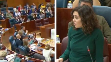 Isabel Díaz Ayuso y Juan Lobato, en la Asamblea de Madrid.