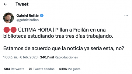 Tuit de Gabriel Rufián.