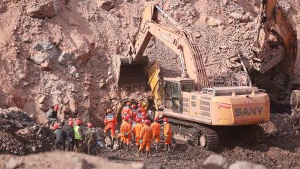 Labores de rescate en la mina en Alxa, China