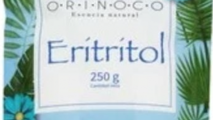 Paquete del eritritol de la marca Orinoco.