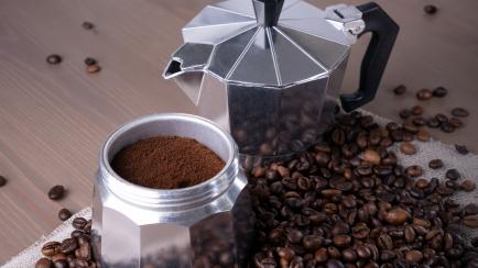 Imagen de archivo de una cafetera italiana.