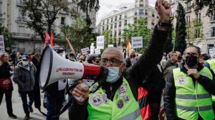 Protesta de pensionistas en Madrid.