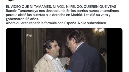 El tuit de López-Rey con su vídeo de 1989.