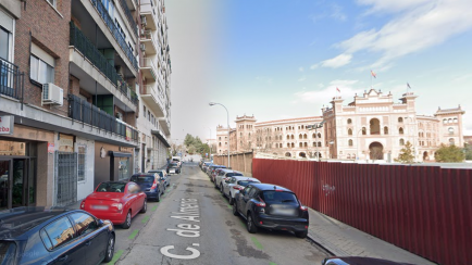 Calle de Almería, en el barrio de Ventas de Madrid, donde se ha producido el fuego.