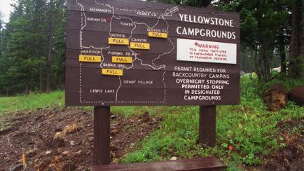 Campamentos en Yellowstone.