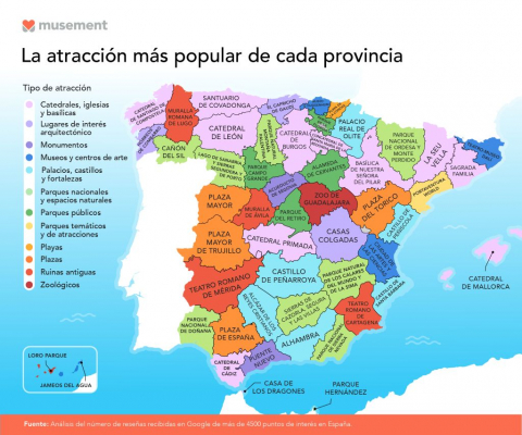 Mapa rascable de España con monumentos emblemáticos