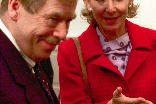 Con Vaclav Havel, entonces presidente checo.
