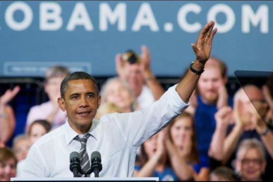 Barack Obama en plena campaña política en el estado de Iowa. 