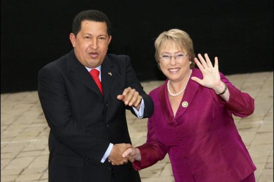 En 2007, con la expresidente chilena, Michelle Bachelet
