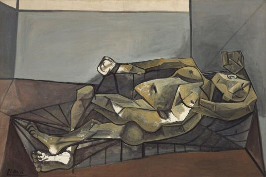 Reclining Nude (Grand nu couché)
Grands-Augustins, Paris, September 30, 1942
Oil on canvas, 129.5 x 195 cm
Staatliche Museen zu Berlin, Nationalgalerie, Museum Berggruen
© 2012 Estate of Pablo Picasso/Artists Rights Society (ARS), New York 
Ph...