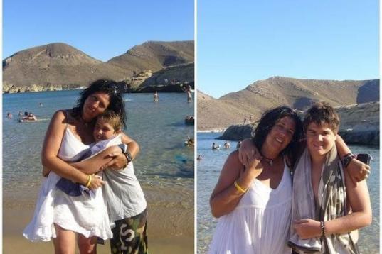 " Sin complejos! Con mis dos chavalotes! :)", dice Mónica de esta doble foto con sus hijos. 
https://twitter.com/MonicaBarcelona/
https://twitter.com/MonicaBarcelona/