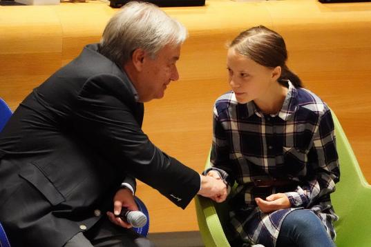 Con Antonio Guterres, secretario general de la ONU