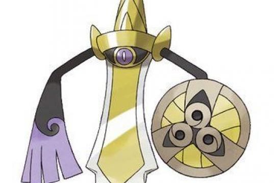 Type: Steel, Ghost
Skill: Can switch between offensive and defensive moves with the use of its shield.
As an evolutionary measure (never mind the fact that inanimate objects are evolving), Aegislash has ditched the second sword and opted instead...