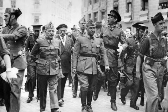 Franco formó parte del golpe de estado contra la República y que dio comienzo a la Guerra Civil (1936-1939).