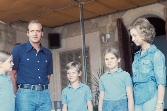 La familia real española al completo en los años 70. 