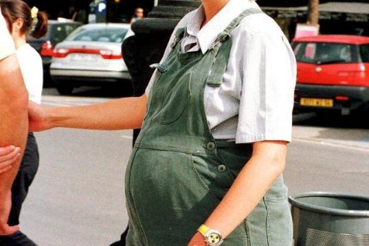 Embarazada de su primer hijo, en septiembre de 1999.