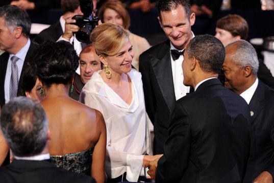 Los duques de Palma junto al presidente de EEUU, Barack Obama y su mujer, Michelle Obama, en septiembre de 2011.