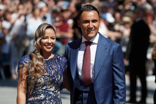 El futbolista Keylor Navas y su mujer, Andrea Salas.