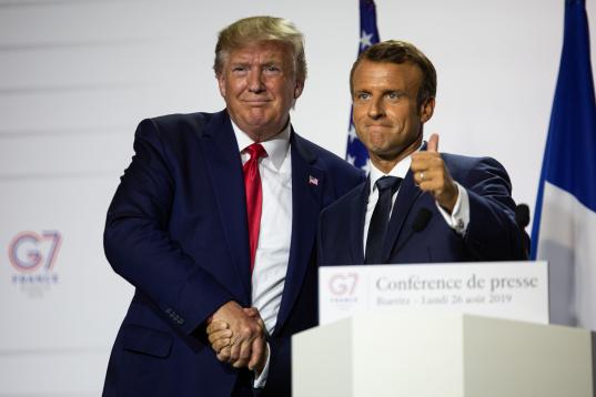 En agosto de 2019, in Biarritz, Francia fue anfitriona del G-7. El presidente Macron intentó un acercamiento con Irán y a Trump no le gustó. 