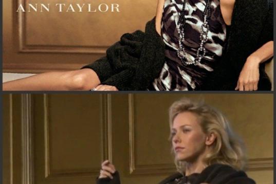 Otro fallo de photoshop en una campaña de Ann Taylor. Teniendo ahí a Naomi Watts, ¿quién necesita photoshop?