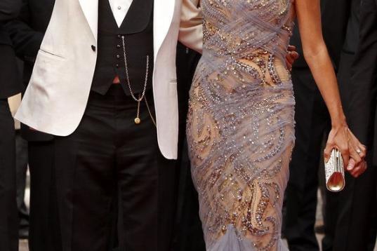 Junto a Penélope Cruz en Cannes, justo antes del visionado de su Piratas del Caribe en Cannes en 2011