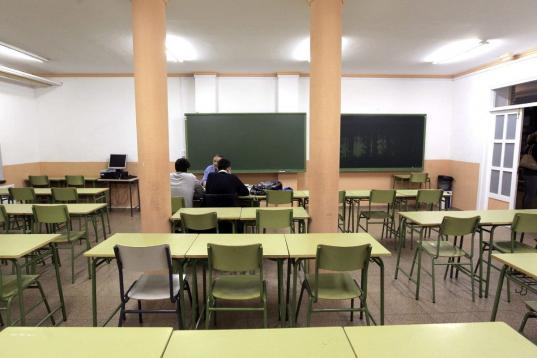 Vista de una de las aulas del Instituto de Educación Secundaria (IES) Iturralde de Madrid, a primera hora de la mañana. 
