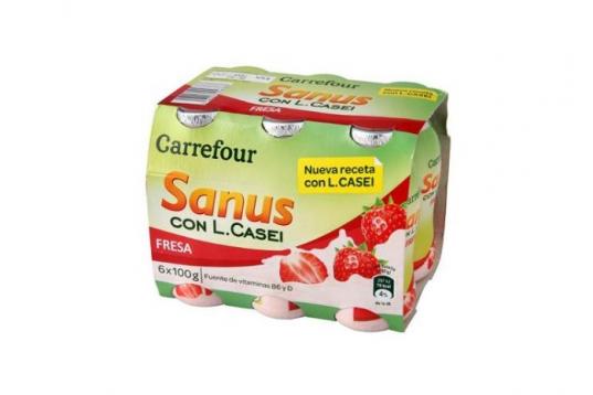 Sanus LCasei sabor fresa Carrefour.