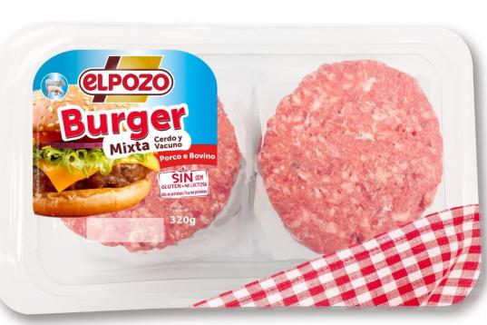 Gama burgers, ibérica, mixta bacon-queso y American BBQ, ElPozo. 