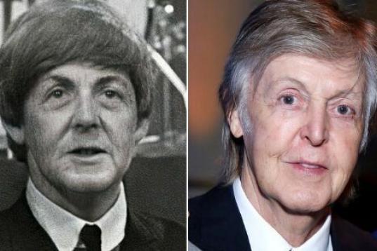 Paul McCartney 1966 a los 22 años y en 2019 a los 77 años.