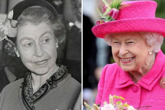 Isabel II en 1954 a los 28 años y en 2019 a los 93.