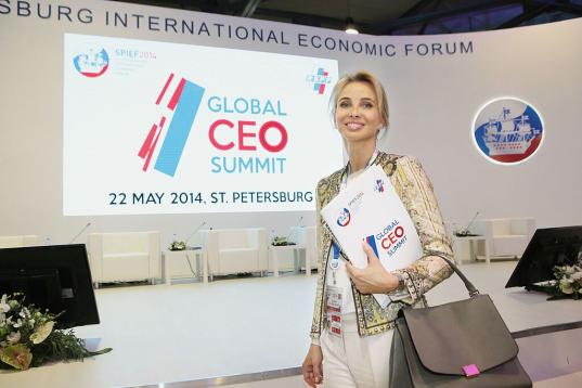 La empresaria en el Fórum Económico Internacional celebrado en San Petesburgo en 2014.