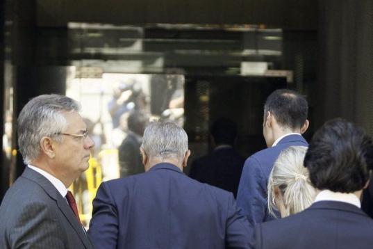 Javier Arenas, a su llegada a la Audiencia.
