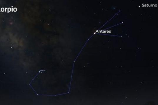 Tiene forma de S (la cola retorcida del escorpión que le da nombre) y sería la segunda constelación que deberíamos buscar cuando miramos hacia el sur. La clave para ello la tiene Antares, una estrella rojiza que rivaliza con el planeta Marte...