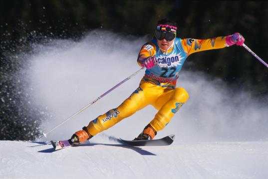 Blanca participa en el Giant Slalom en el campeonato mundial de 1991.