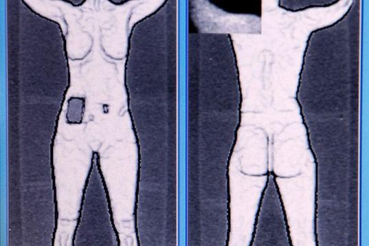 Imagen de escáner que muestra cuerpo desnudo en el Ronald Reagan National Airport, en Virginia.