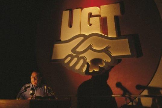 Nicolás Redondo en una reunión de UGT.