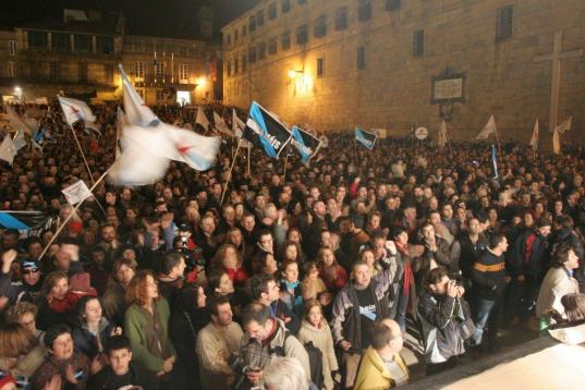Manifestación del movimiento "Nunca Mais" en Santiago de Compostela
