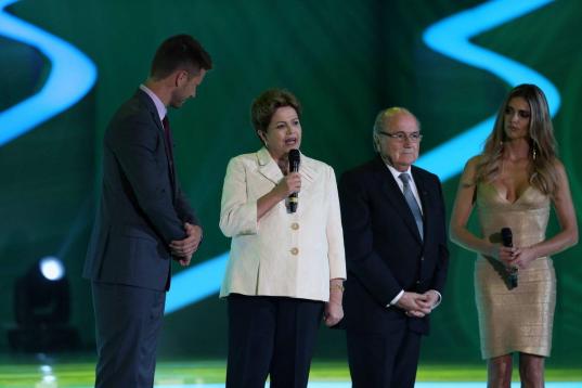 La presidenta de Brasil, Dilma Rousseff, durante la gala.