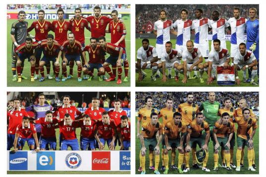 España y sus rivales en el Grupo B.