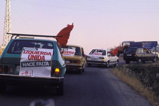 Primera campaña electoral de IU en 1986.