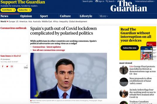 El pasado 5 de mayo, el rotativo británico 'The Guardian' criticó a los partidos de la oposición por usar como "un garrote" la crisis del coronavirus contra el Gobierno. Y citaba al partido de ultraderecha, del que dec&iacut...