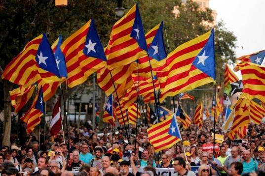 La manifestación en Barcelona el 1 de octubre de 2019, en el segundo aniversario del referéndum de independencia de Cataluña